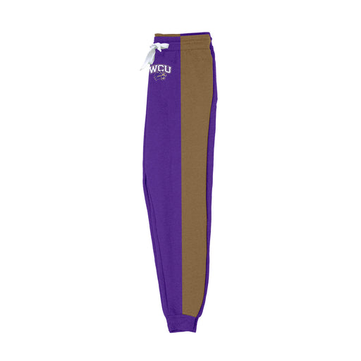 Western Carolina Catamounts Vive La Fete Color Block Women's Purple Gold Fleece Jogger - Vive La Fête - Online Apparel Store