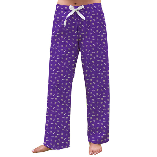 Western Carolina Catamounts Vive La Fete Game Day All Over Logo Women Purple Lounge Pants