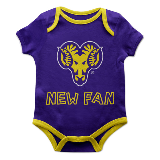 West Chester Golden Rams WCU Vive La Fete Infant Game Day Purple Short Sleeve Onesie New Fan Logo and Mascot Bodysuit