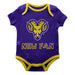 West Chester Golden Rams WCU Vive La Fete Infant Game Day Purple Short Sleeve Onesie New Fan Logo and Mascot Bodysuit