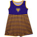 West Chester Golden Rams WCU  Vive La Fete Girls Game Day Sleeveless Tank Dress Solid Purple Logo Stripes on Skirt