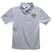 West Chester University Golden Rams WCU Embroidered Gray Stripes Short Sleeve Polo Box Shirt