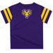 West Chester University Golden Rams WCU  Vive La Fete Boys Game Day Purple Short Sleeve Tee with Stripes on Sleeves - Vive La Fête - Online Apparel Store