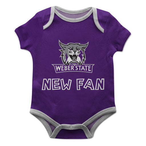 Weber State Wildcats WSU Vive La Fete Infant Game Day Purple Short Sleeve Onesie New Fan Logo and Mascot Bodysuit
