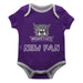Weber State Wildcats WSU Vive La Fete Infant Game Day Purple Short Sleeve Onesie New Fan Logo and Mascot Bodysuit