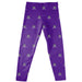 Weber State Wildcats WSU Vive La Fete Girls Game Day All Over Logo Elastic Waist Classic Play Purple Leggings Tights