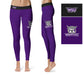 Weber State Wildcats WSU Vive La Fete Game Day Collegiate Logo on Thigh Purple Women Yoga Leggings 2.5 Waist Tights - Vive La Fête - Online Apparel Store