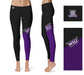 Weber State Wildcats WSU Vive La Fete Game Day Collegiate Leg Color Block Women Black Purple Yoga Leggings - Vive La Fête - Online Apparel Store