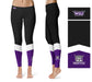 Weber State University Wildcats WSU Vive La Fete Game Day Collegiate Ankle Color Block Women Black Purple Yoga Leggings - Vive La Fête - Online Apparel Store