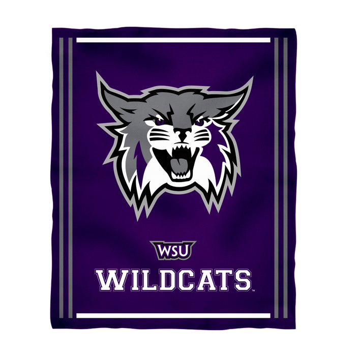 Weber State University Wildcats WSU Vive La Fete Kids Game Day Purple Plush Soft Minky Blanket 36 x 48 Mascot