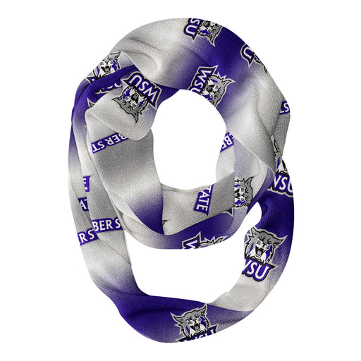 Weber State Wildcats WSU Vive La Fete All Over Logo Game Day Collegiate Women Ultra Soft Knit Infinity Scarf