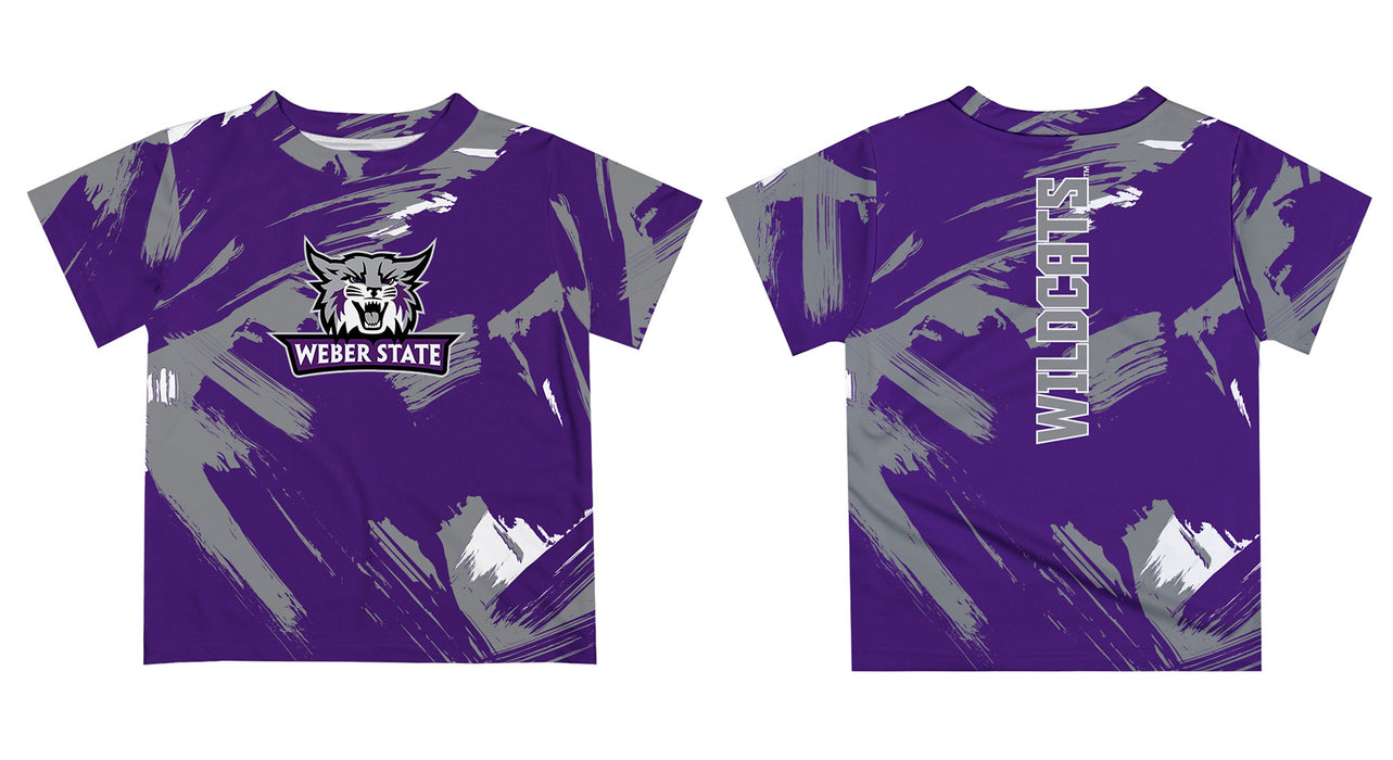 Weber State University Wildcats WSU Vive La Fete Boys Game Day Purple Short Sleeve Tee Paint Brush - Vive La Fête - Online Apparel Store