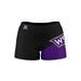 Weber State Wildcats WSU Vive La Fete Game Day Collegiate Leg Color Block Women Black Purple Optimum Yoga Short