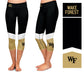 WF Demon Deacons Vive La Fete Game Day Collegiate Ankle Color Block Women Black Gold Capri Leggings - Vive La Fête - Online Apparel Store