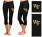 WF Demon Deacons Vive La Fete Game Day Collegiate Large Logo on Thigh and Waist Women Black Capri Leggings - Vive La Fête - Online Apparel Store