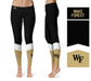 Wake Forest Demon Deacons WF Vive La Fete Game Day Collegiate Ankle Color Block Women Black Gold Yoga Leggings - Vive La Fête - Online Apparel Store