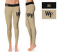 Wake Forest Demon Deacons WF Vive La Fete Game Day Collegiate Logo on Thigh Gold Women Yoga Leggings 2.5 Waist Tights - Vive La Fête - Online Apparel Store