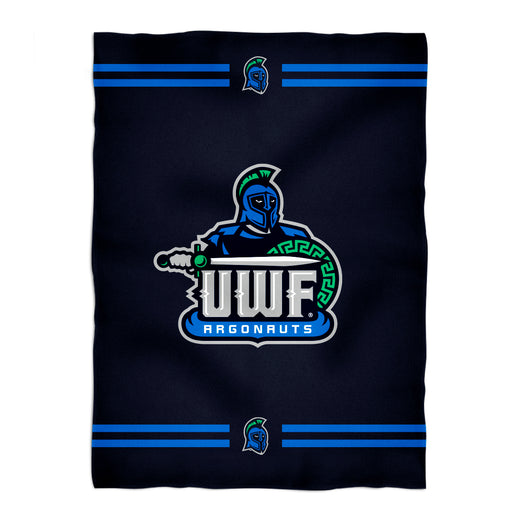 West Florida Argonauts WFU Vive La Fete Game Day Soft Premium Fleece Navy Throw Blanket 40" x 58” Logo and Stripes - Vive La Fête - Online Apparel Store