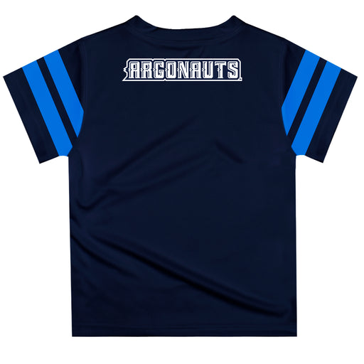 West Florida Argonauts WFU Vive La Fete Boys Game Day Navy Short Sleeve Tee with Stripes on Sleeves - Vive La Fête - Online Apparel Store