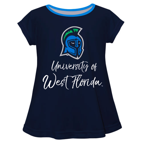 West Florida Argonauts WFU Vive La Fete Girls Game Day Short Sleeve Navy Top with School Mascot and Name - Vive La Fête - Online Apparel Store