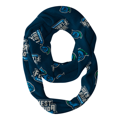 West Florida Argonauts Vive La Fete Repeat Logo Game Day Collegiate Women Light Weight Ultra Soft Infinity Scarf