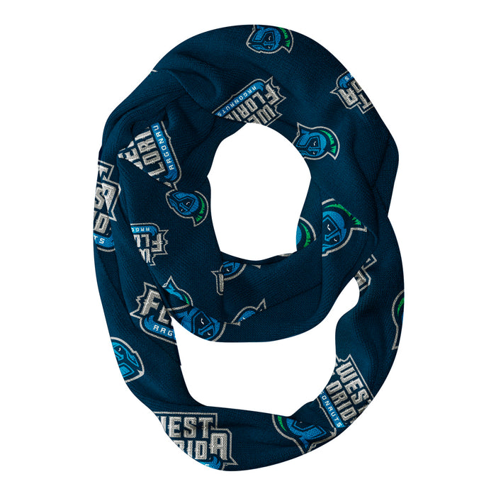 West Florida Argonauts Vive La Fete Repeat Logo Game Day Collegiate Women Light Weight Ultra Soft Infinity Scarf