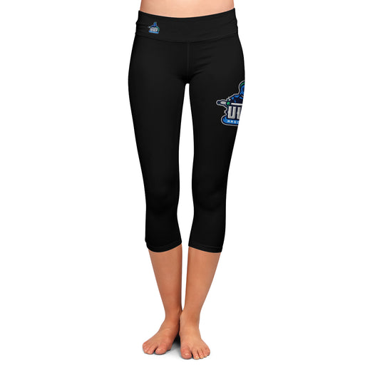 UWF Argonauts Vive La Fete Game Day Collegiate Large Logo on Thigh and Waist Girls Black Capri Leggings