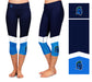 UWF Argonauts Vive La Fete Game Day Collegiate Ankle Color Block Women Navy Blue Capri Leggings - Vive La Fête - Online Apparel Store