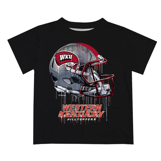 Western Kentucky Hilltoppers Original Dripping Football Helmet Black T-Shirt by Vive La Fete