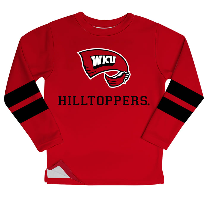Western Kentucky Stripes Red Long Sleeve Fleece Sweatshirt Side Vents - Vive La Fête - Online Apparel Store
