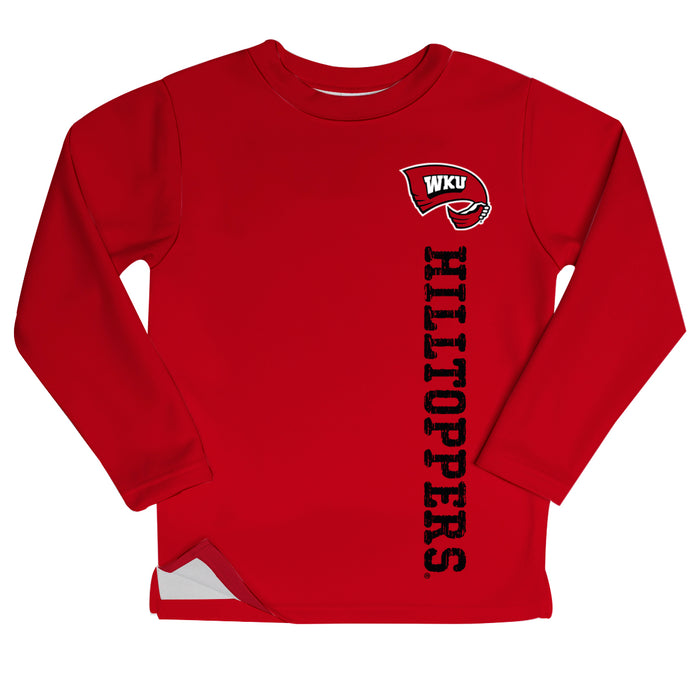 Western Kentucky Hilltoppers Logo Red Long Sleeve Fleece Sweatshirt Side Vents - Vive La Fête - Online Apparel Store