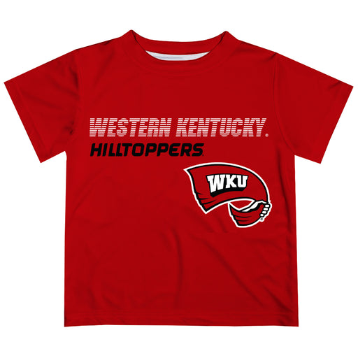 Western Kentucky Solid Stripped Logo Red Short Sleeve Tee Shirt - Vive La Fête - Online Apparel Store