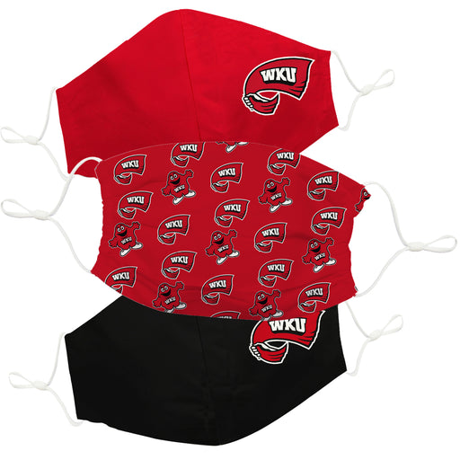 Western Kentucky Hilltoppers Face Mask Red and Black Set of Three - Vive La Fête - Online Apparel Store