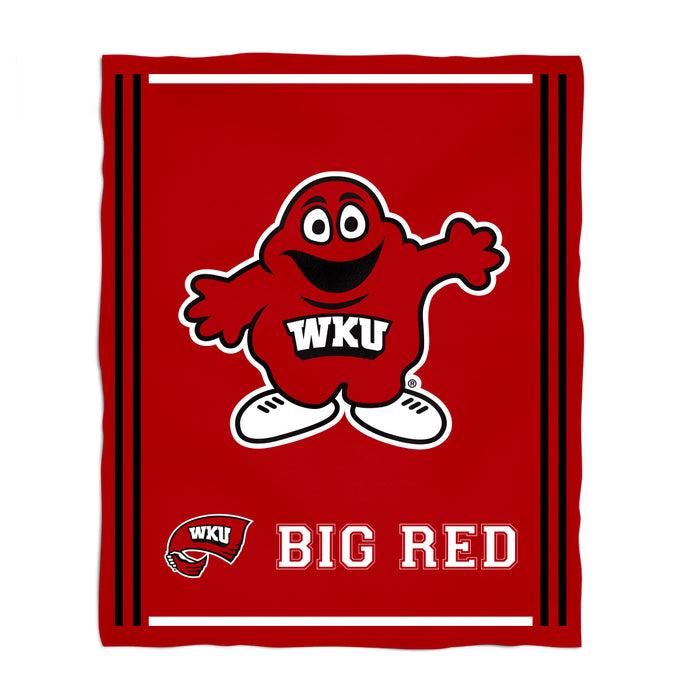 Western Kentucky Hilltoppers Vive La Fete Kids Game Day Red Plush Soft Minky Blanket 36 x 48 Mascot