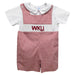 Western Kentucky Hilltoppers  Smocked Red Cardinal Gingham Jon Jon And Short Sleeve White Shirt