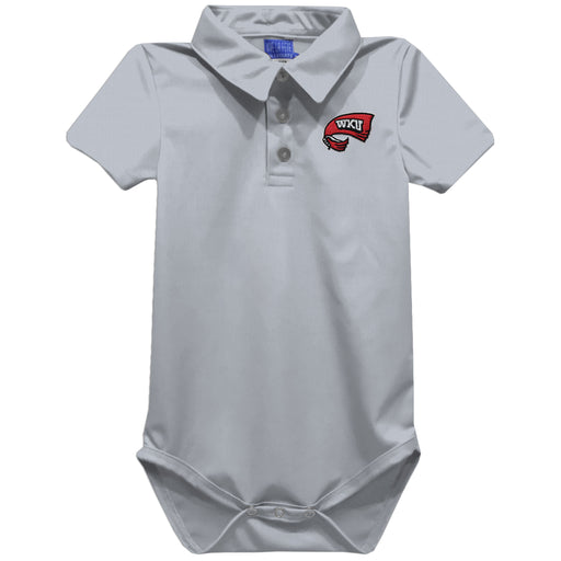 Western Kentucky Hilltoppers Embroidered Gray Solid Knit Polo Onesie