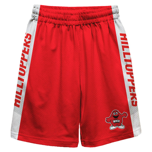 Western Kentucky Hilltoppers Vive La Fete Game Day Red Stripes Boys Solid Gray Athletic Mesh Short