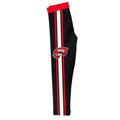 Western Kentucky Hilltoppers Vive La Fete Girls Game Day Black with Red Stripes Leggings Tights
