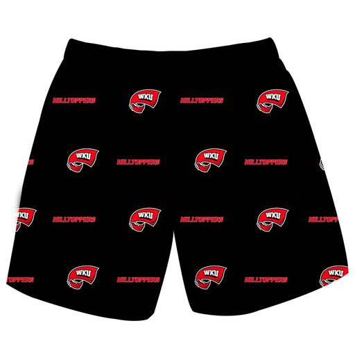 Western Kentucky Hilltoppers Vive La Fete Boys Game Day All Over Logo Elastic Waist Classic Play Black Pull On Short