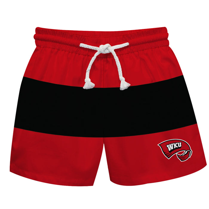 Western Kentucky Hilltoppers Vive La Fete Red Black Stripes Swimtrunks V2