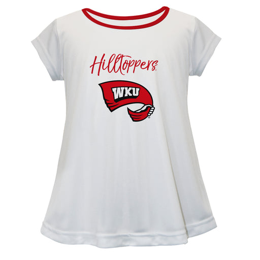 Western Kentucky Hilltoppers Vive La Fete Girls Game Day Short Sleeve White Top with School Logo and Name