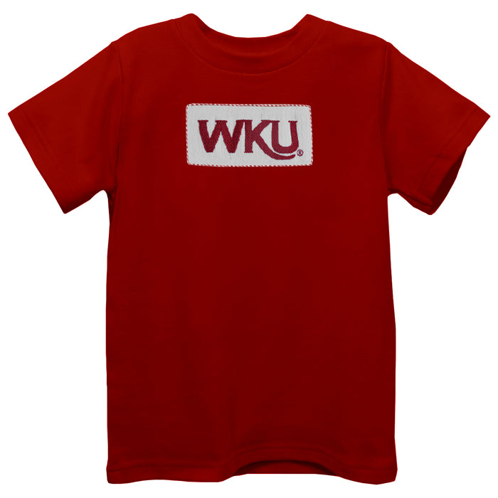 Western Kentucky Hilltoppers  Smocked Red  Knit Short  Sleeve Boys Tee Shirt