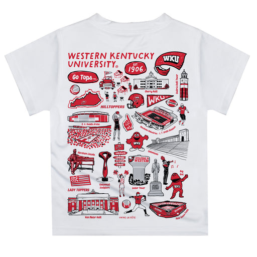Western Kentucky Hilltoppers Hand Sketched Vive La Fete Impressions Artwork Boys Black Short Sleeve Tee Shirt - Vive La Fête - Online Apparel Store