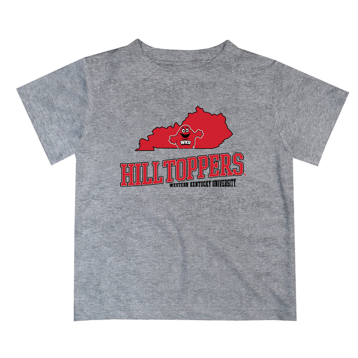 Western Kentucky Hilltoppers Vive La Fete State Map Heather Gray Short Sleeve Tee Shirt