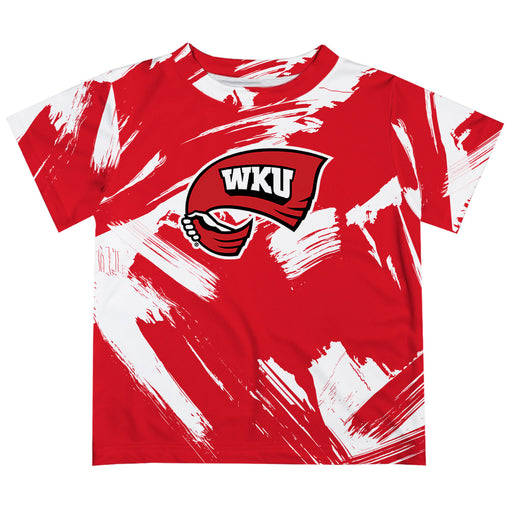 Western Kentucky Hilltoppers Vive La Fete Boys Game Day Red Short Sleeve Tee Paint Brush