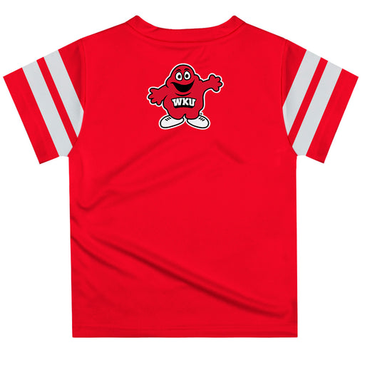 Western Kentucky Hilltoppers Vive La Fete Boys Game Day Red Short Sleeve Tee with Stripes on Sleeves - Vive La Fête - Online Apparel Store