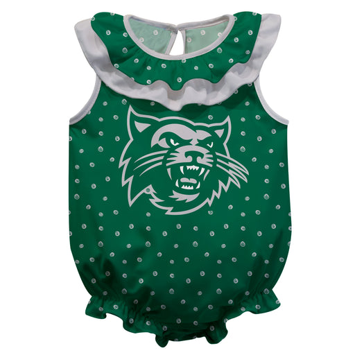 Northwest Missouri Bearcats Swirls Green Sleeveless Ruffle Onesie Logo Bodysuit
