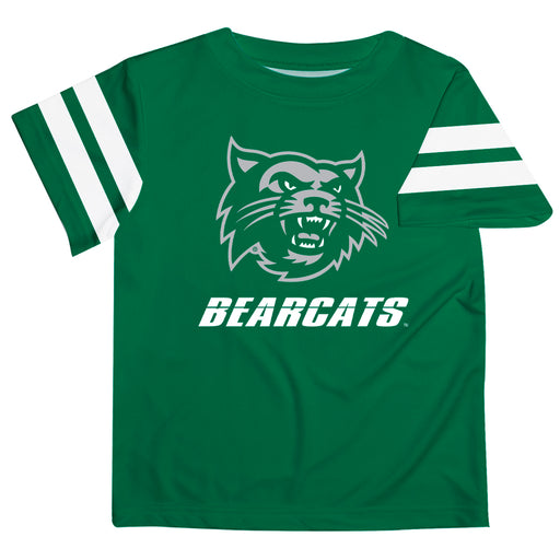 Northwest Missouri Bearcats Vive La Fete Boys Game Day Green Short Sleeve Tee with Stripes on Sleeves - Vive La Fête - Online Apparel Store