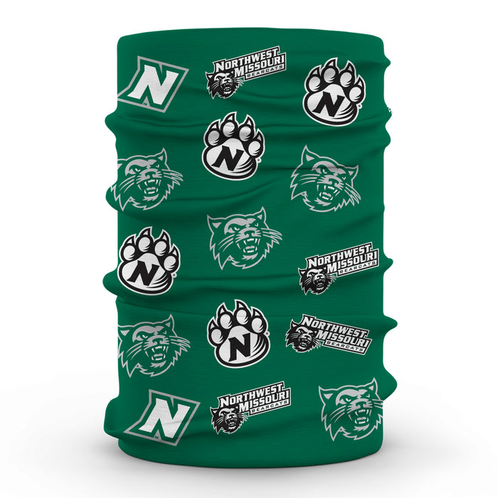 Northwest Missouri Bearcats Neck Gaiter Green All Over Logo - Vive La Fête - Online Apparel Store
