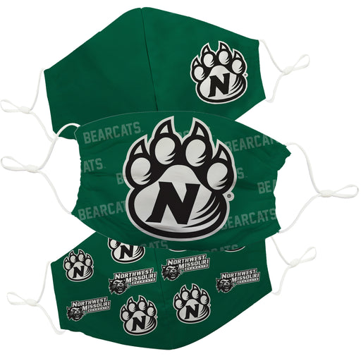 Northwest Missouri State University Bearcats Face Mask Green Set of Three - Vive La Fête - Online Apparel Store